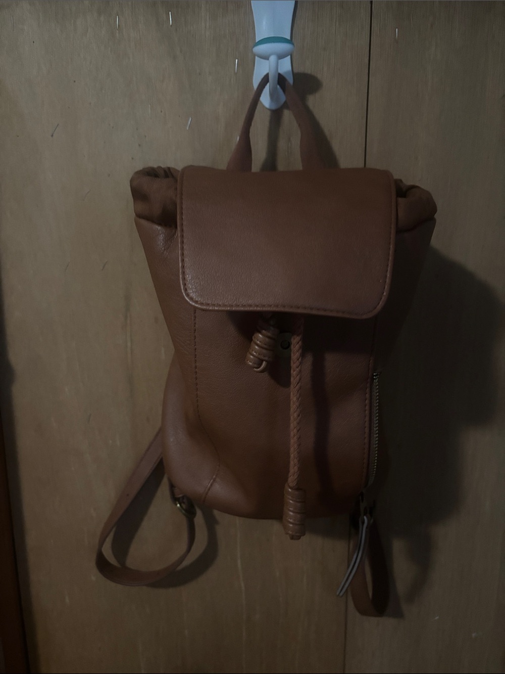 Universal Thread Brown Faux-Leather Drawstring Backpack